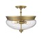 Z-Lite Amon 3 Light Semi Flush Mount, Heritage Brass And Clear Seedy 722SF-HBR - alternate 5